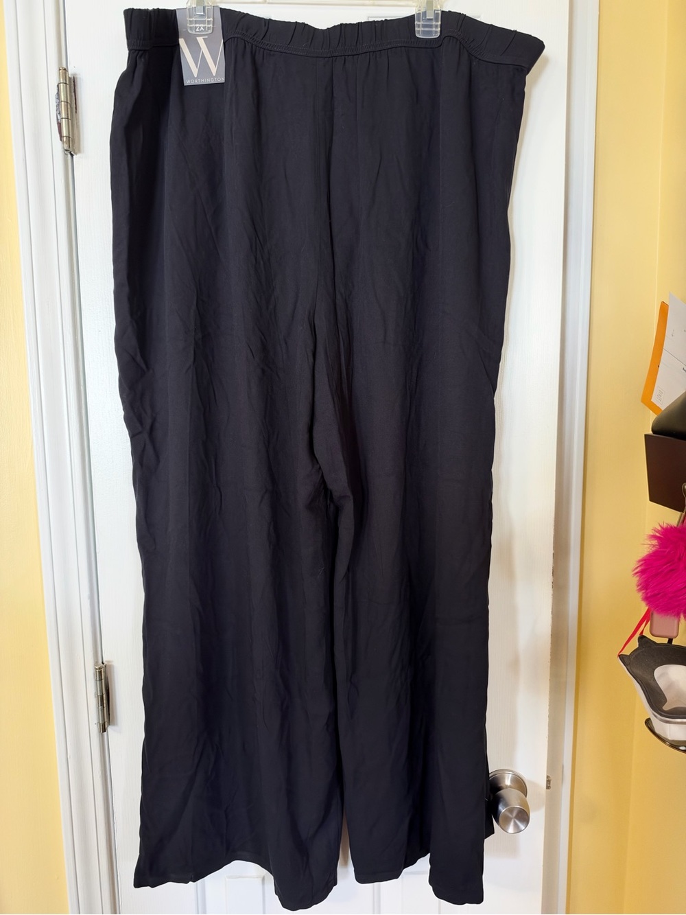 Worthington Black Wide-Leg Pull-On Pants